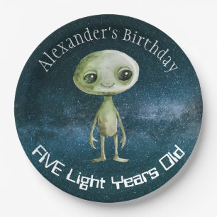 Alien Birthday Party Paper Plate
