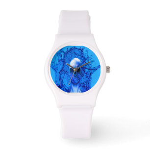 Alien blue skull watch