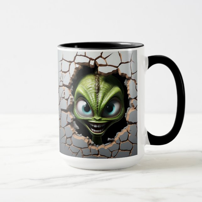 Alien breaking through a wall mug (Right)