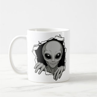 Alien Breaking Through Wall Coffee Mug
