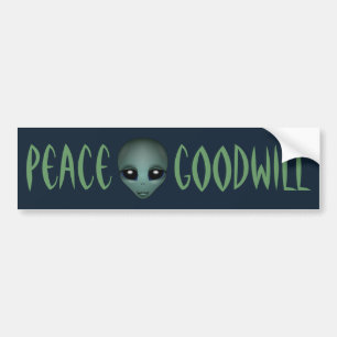 Alien Bumper Sticker Friendly Alien Bumper Sticker
