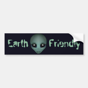 Alien Bumper Sticker Friendly Alien Bumper Sticker