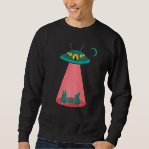 Alien Bunnies And Space Ship With Cute Sci Fi Rabb Sweatshirt