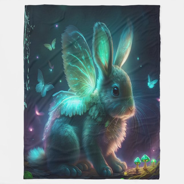 Alien Bunny Fleece Blanket (Front)