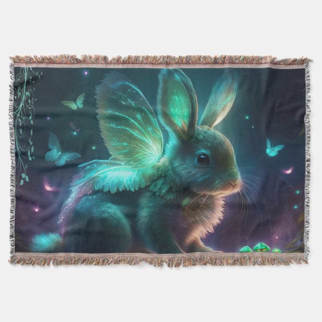 Alien Bunny Throw Blanket (Front)