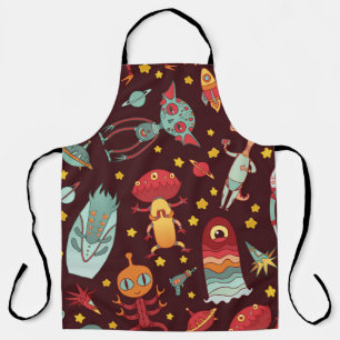 Alien Cartoon: Vintage Space Fun Apron