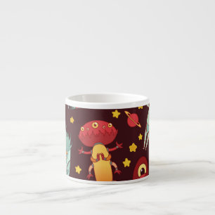 Alien Cartoon: Vintage Space Fun Espresso Cup
