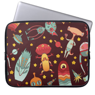 Alien Cartoon: Vintage Space Fun Laptop Sleeve