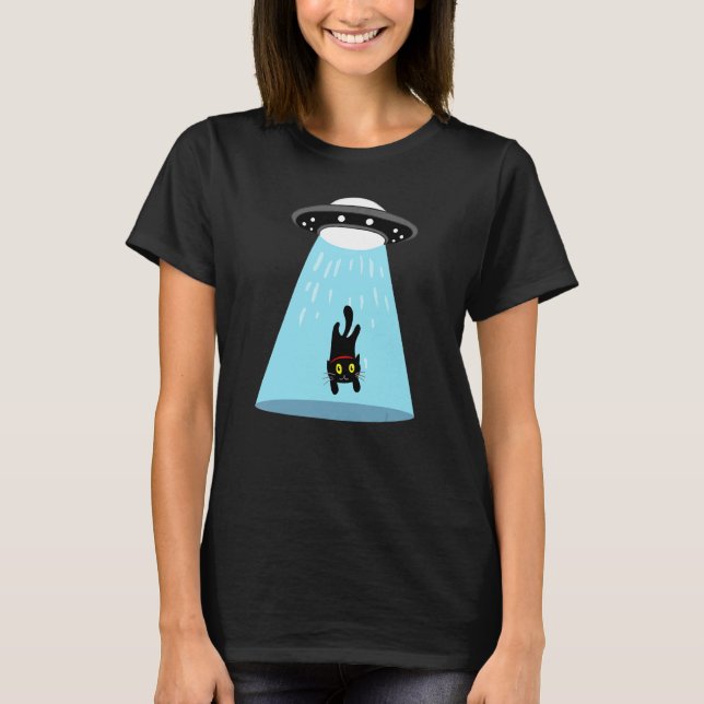 Alien Cat Abduction T-Shirt (Front)