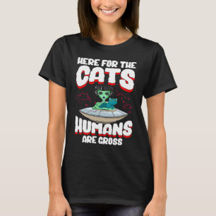 Alien Cat Abductor Halloween Humourous Trick or Tr T-Shirt