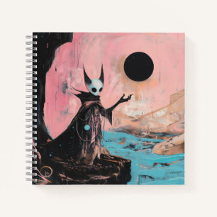 Alien Cat Black Moon Occult Dark Witchy AI Art Notebook