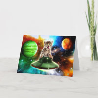 Alien cat in the ufo saucer