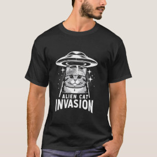Alien Cat Invasion Cat Conspiracy Theories T-Shirt