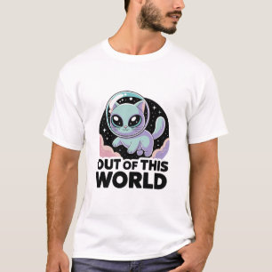 “Alien Cat Invasion – Quirky Cosmic Kitty for Cat  T-Shirt