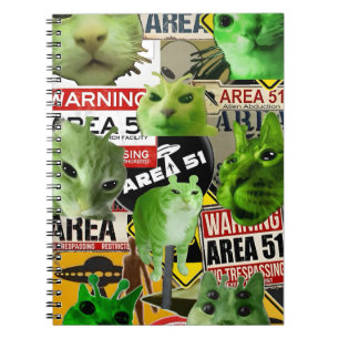  Alien Cat Invasion: The Area 51 Felines Notebook