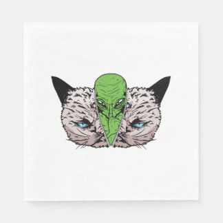 Alien Cat Kitten Extraterrestrials Conspiracy Napkin