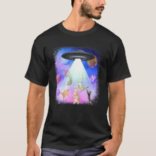 Alien Cat Kitty Ufo Abduction Believer Galaxy T-Shirt