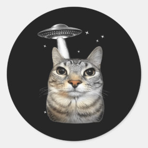 Alien Cat Meme Ufo Cat Classic Round Sticker