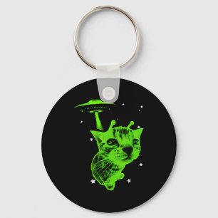 Alien cat meme ufo vintage graphic tee y2k funny key ring