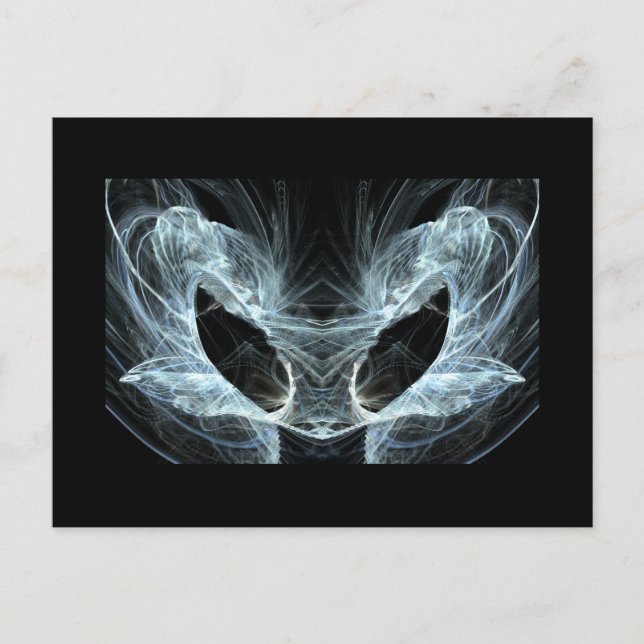 Alien Cat. Mystical Fantasy Art Fractal. Postcard (Front)