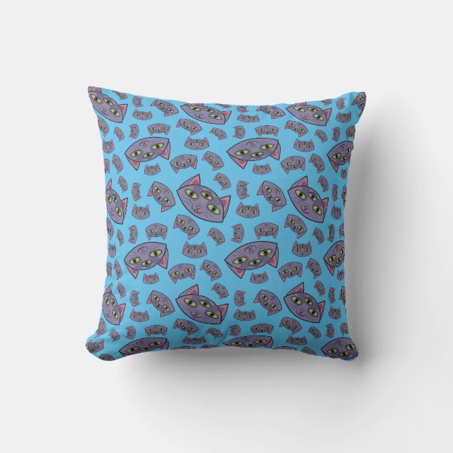 Alien Cat Pattern Cushion (Front)
