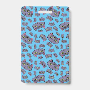 Alien Cat Pattern ID Badge