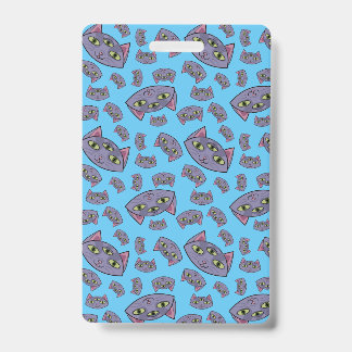 Alien Cat Pattern ID Badge