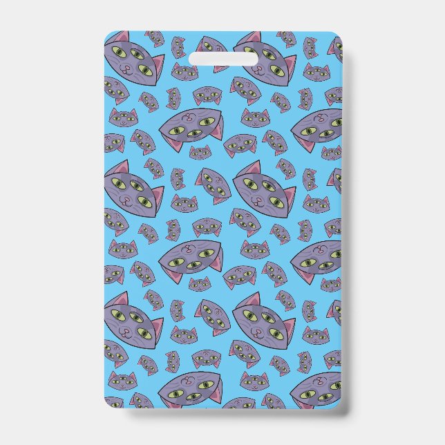 Alien Cat Pattern ID Badge (Front)