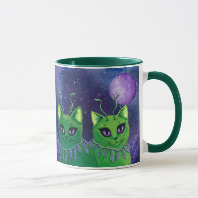 Alien Cats Space Cat Galaxy Astral Art Mug (Right)