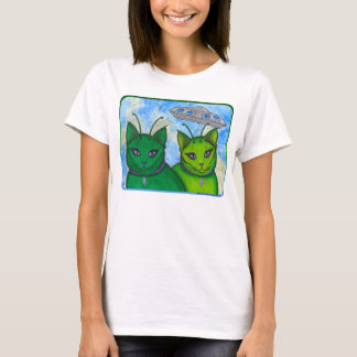 Alien Cats UFO Space Fantasy Cat Art Shirt