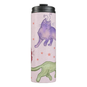 Alien Cats Whimsical Space Cat Funny Sci-Fi Thermal Tumbler