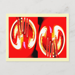 Alien cells art postcard