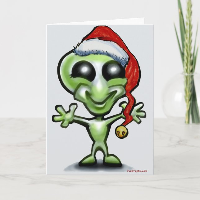 Alien Christmas Holiday Card (Front)