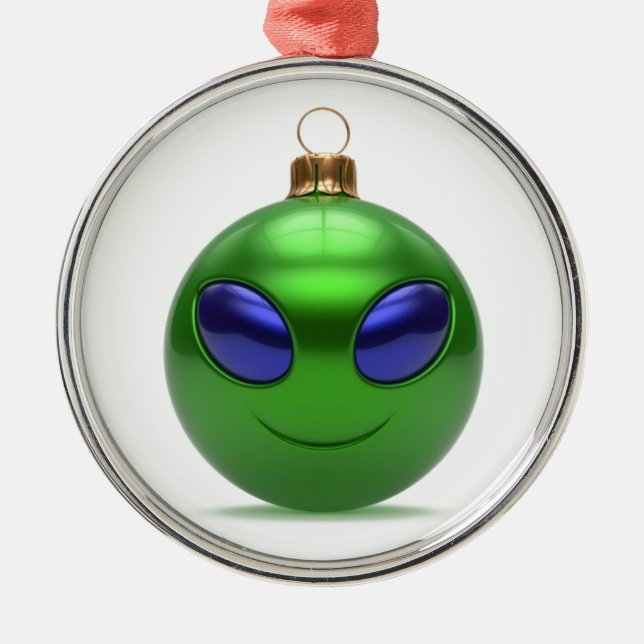 Alien Christmas Metal Tree Decoration (Front)
