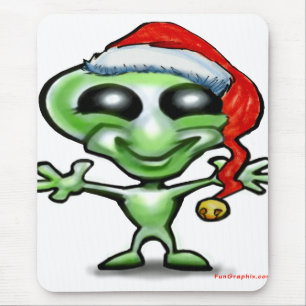 Alien Christmas Mouse Pad