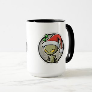 Alien Christmas Sticker Art Combo Mug, 15 oz Mug