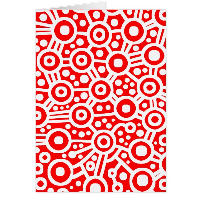 Alien Circuit Abstract - White on Red (Front)