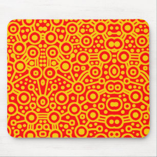 Alien Circuit II - Amber on Red Mouse Pad