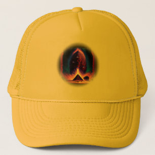 Alien Cocoon Hovers Above Pyramid Crowd Watches Trucker Hat
