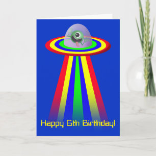 Alien Coming to Birthday Card