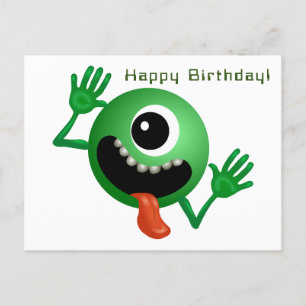 Alien Coming to Birthday Postcard