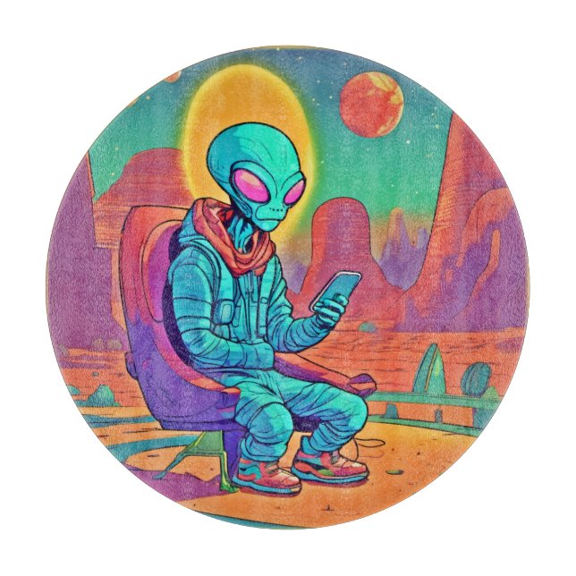 Alien Coolness Unleashed Cutting Board (Front)