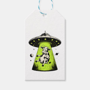 Alien Cow Abduction Weirdcore Surreal Gift Tags