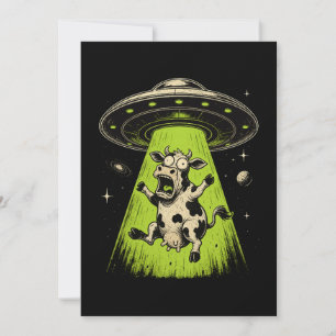 Alien Cow Abduction Weirdcore Surreal Invitation