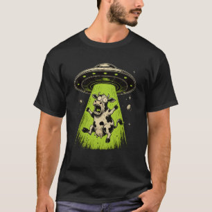 Alien Cow Abduction Weirdcore Surreal T-Shirt