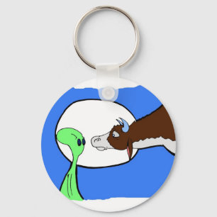 Alien Cow Key Ring