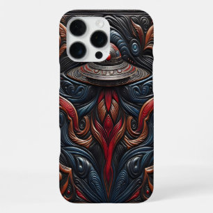 Alien Craft Amid Vibrant Patterns iPhone 16 Pro Max Case