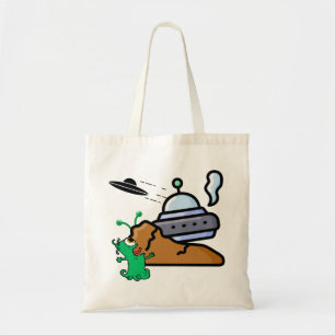 Alien Crash Landing Retro.w Tote Bag