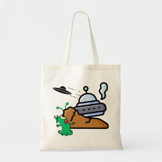 Alien Crash Landing Retro.w Tote Bag (Front)