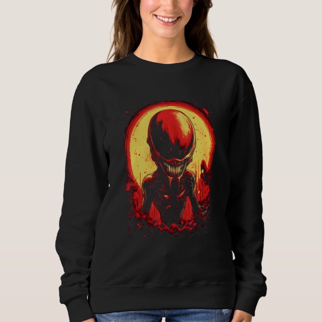 Alien Creature Extraterrestrial by Haunted Horror  Sweatshirt (Front)